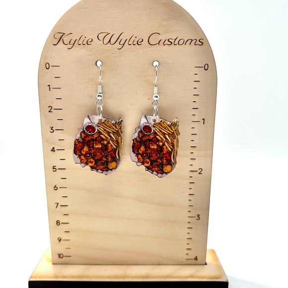 Chicken Nugget Earrings - Fries Earrings - Take Out Accessories - Lunch Lady Ear - Picture 8 of 8